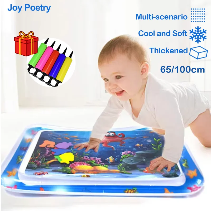 

Square Circle Inflatable Baby Water Play Mat Infant Toddler Kid Tummy Time Water Pad Cushion Early Educate Develop Activity Gift