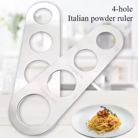 Stainless Steel 4 Hole Pasta Measuring Tool Handheld Noodle Portion Guide For Kitchen Home Restaurant Use