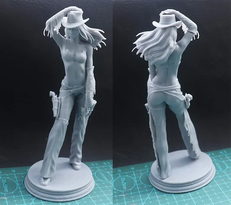 1/24 75mm  1/18 100mm Resin Model Kits Cowboy Gunman Girl Sculpture Figure Unpainted Painted RW-1144