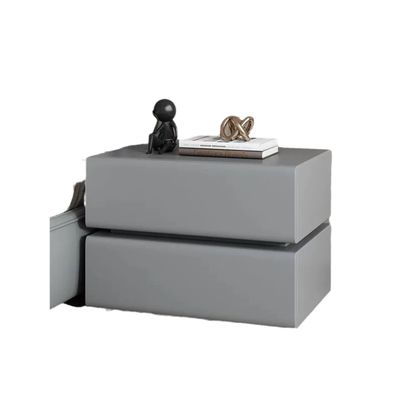 Smart suspended bedside table Solid wood drawer Simple modern light luxury locker