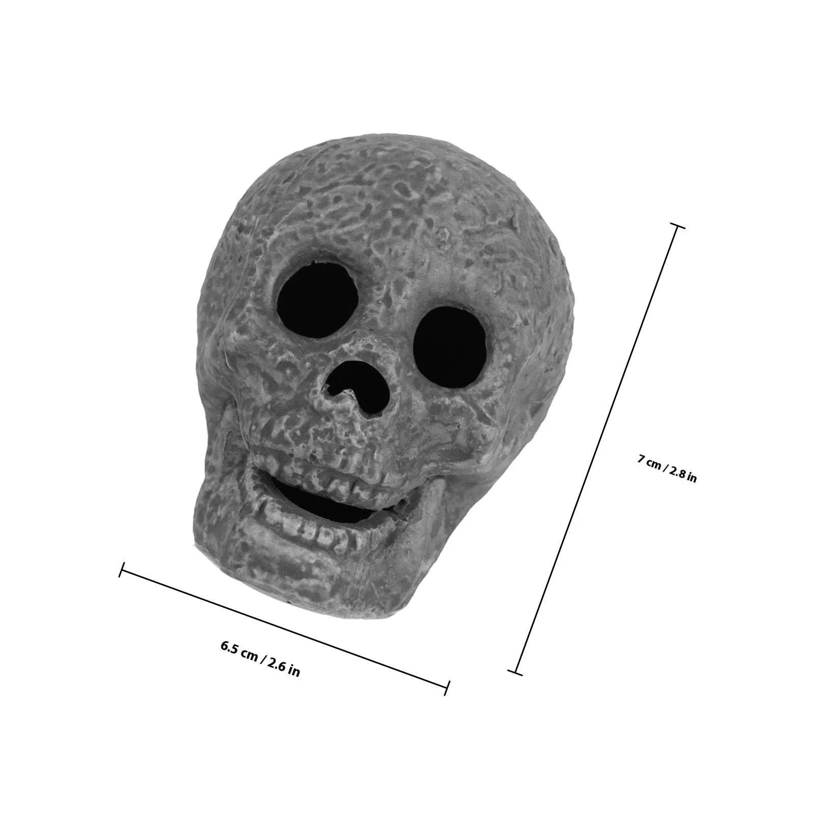 Halloween Ceramic Skull Ornament Fireproof Skull Head Decor Strong Wear Deform Break Resistance Realistic Scary Home Office Car