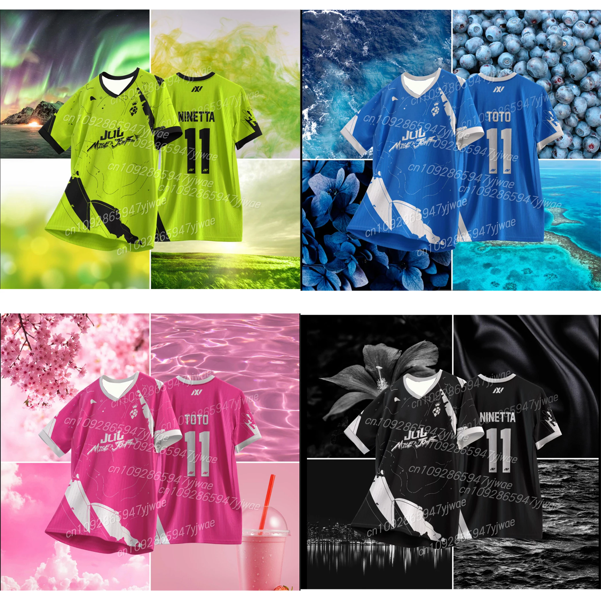 2025 جديد JUJ TOTO & NINETTA رقم 11 جيرسي ملابس رياضية تي شيرت الخامس الرقبة التدريب المحملة الأعلى اللياقة البدنية في الهواء الطلق للبالغين والأطفال