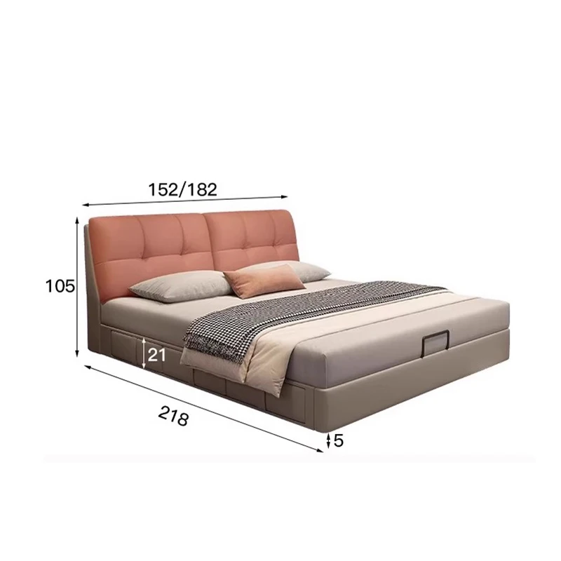 Nordic High End Double Bed Bases & Frame Modern Design Bedroom King Size Bed Storage Bedroom Furniture Кровать Односпальная FYBB image 6