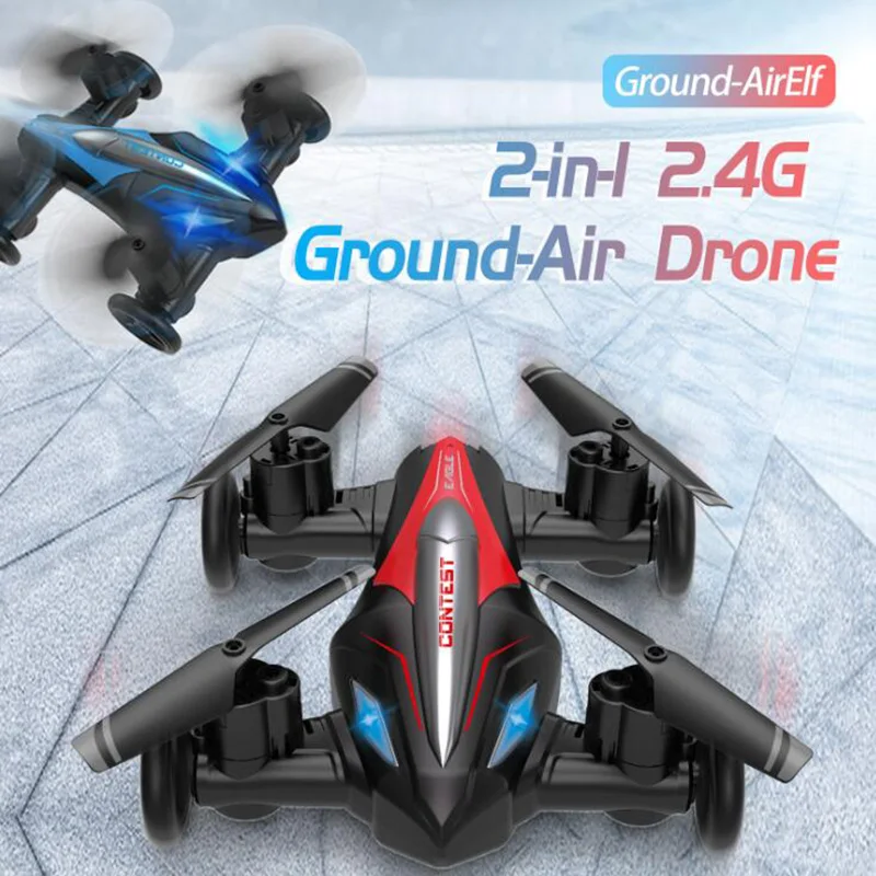 New 2.4G D85 Mini RC Land And Air Drone Flying Stunt Car 2-in-1 Dual Mode Racing 3D Flip Professional Quadcopter Drones Toys Boy