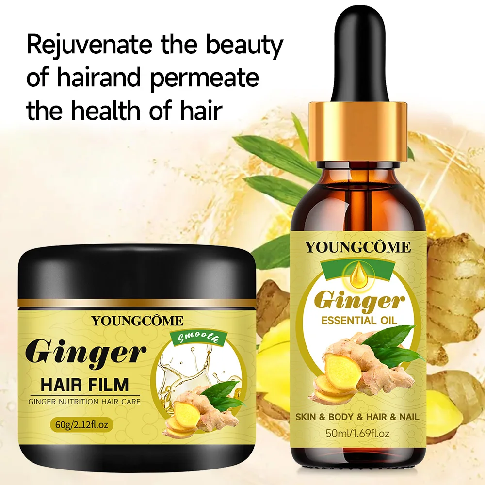 100% زيت الزنجبيل النقي العطري لنمو الشعر مجموعة الزنجبيل الطبيعي علاج طبقة الشعر لتقليل تساقط الشعر وتقوية الجذور 2 قطعة #2