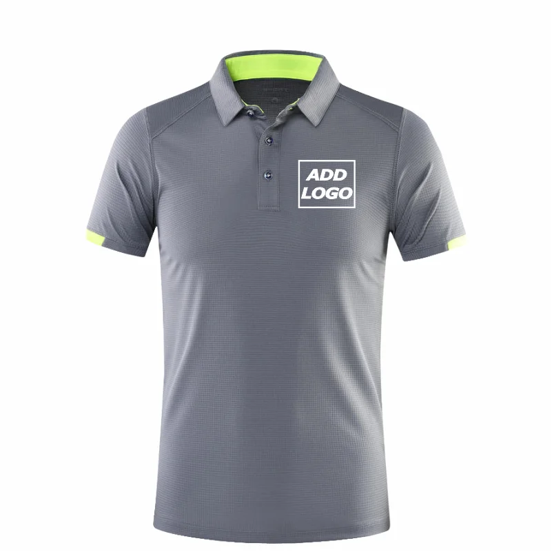 Polo deportivo de secado rápido, diseño personalizado, logotipo de marca de la empresa, estampado bordado, solapa transpirable, manga corta,