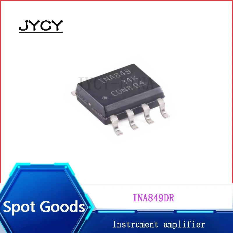 1PCS/lote Instrument amplifier INA849DR SOIC-8  INA849D INA849 Precision Instrument Amplifier Chip