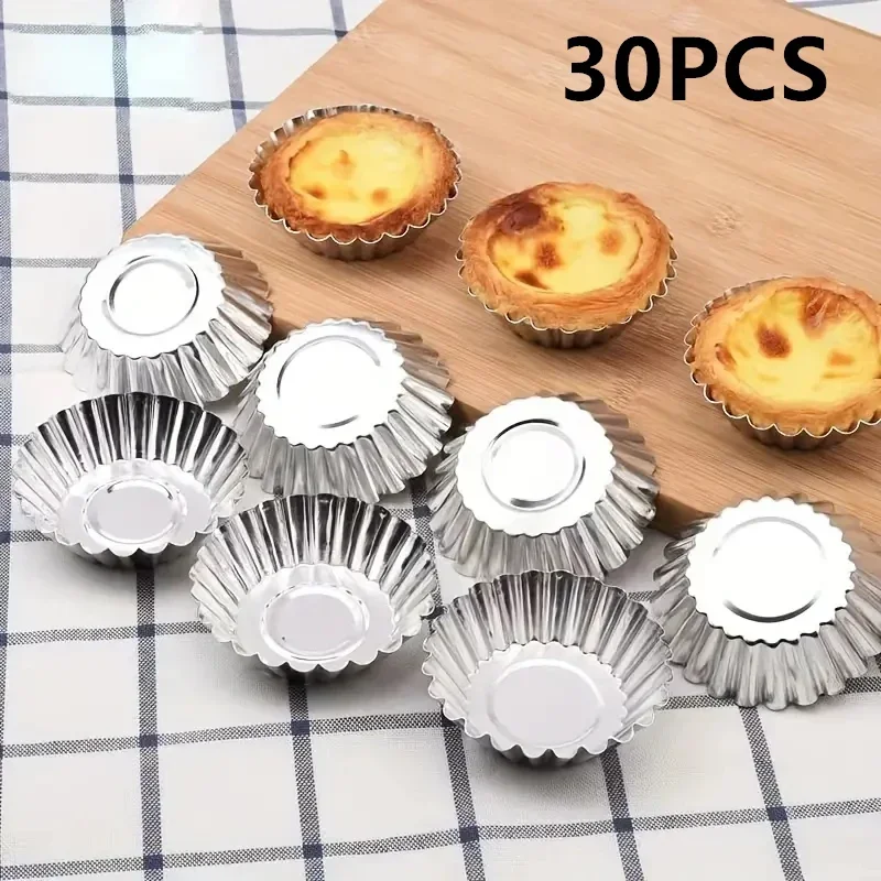 

Reusable Aluminum Egg Tart Molds Cookie Pudding Jellies Mould Mooncake Mold Pastry Tools Baking Accessories