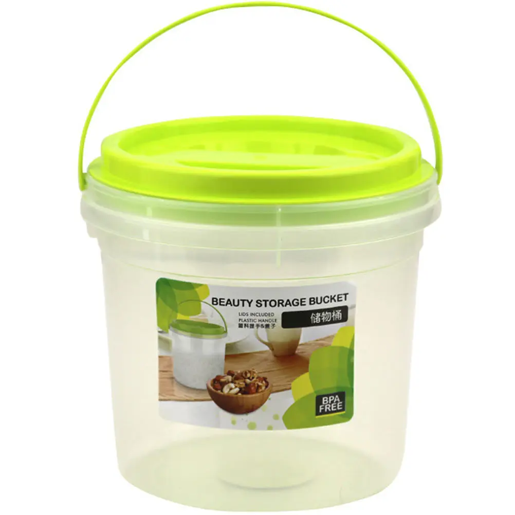 Reusable Plastic Laundry Powder Holder Lidded Canister Condensate Beads Bucket 4000Ml Multipurpose Storage Container Rice Flour