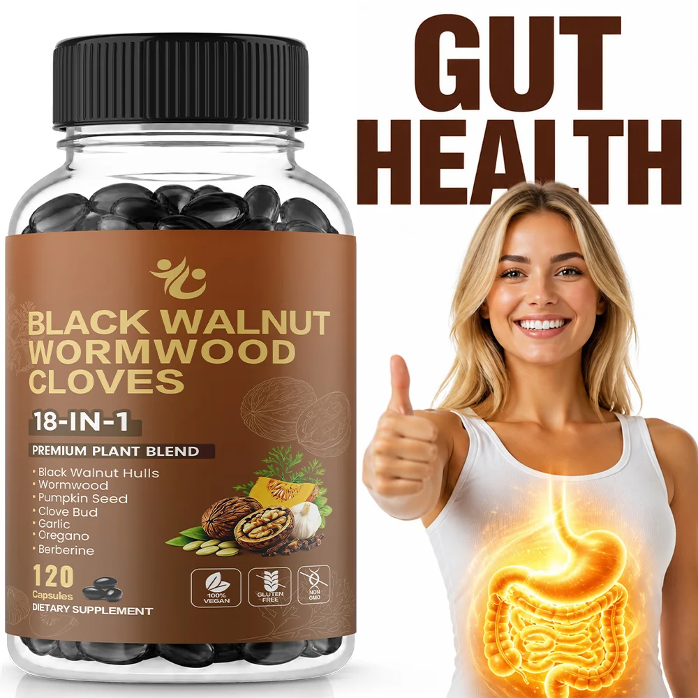 Wormwood Black Walnut Clove, Intestinal Cleansing, Detoxification and Constipation Relief Formula(120 Capsules)