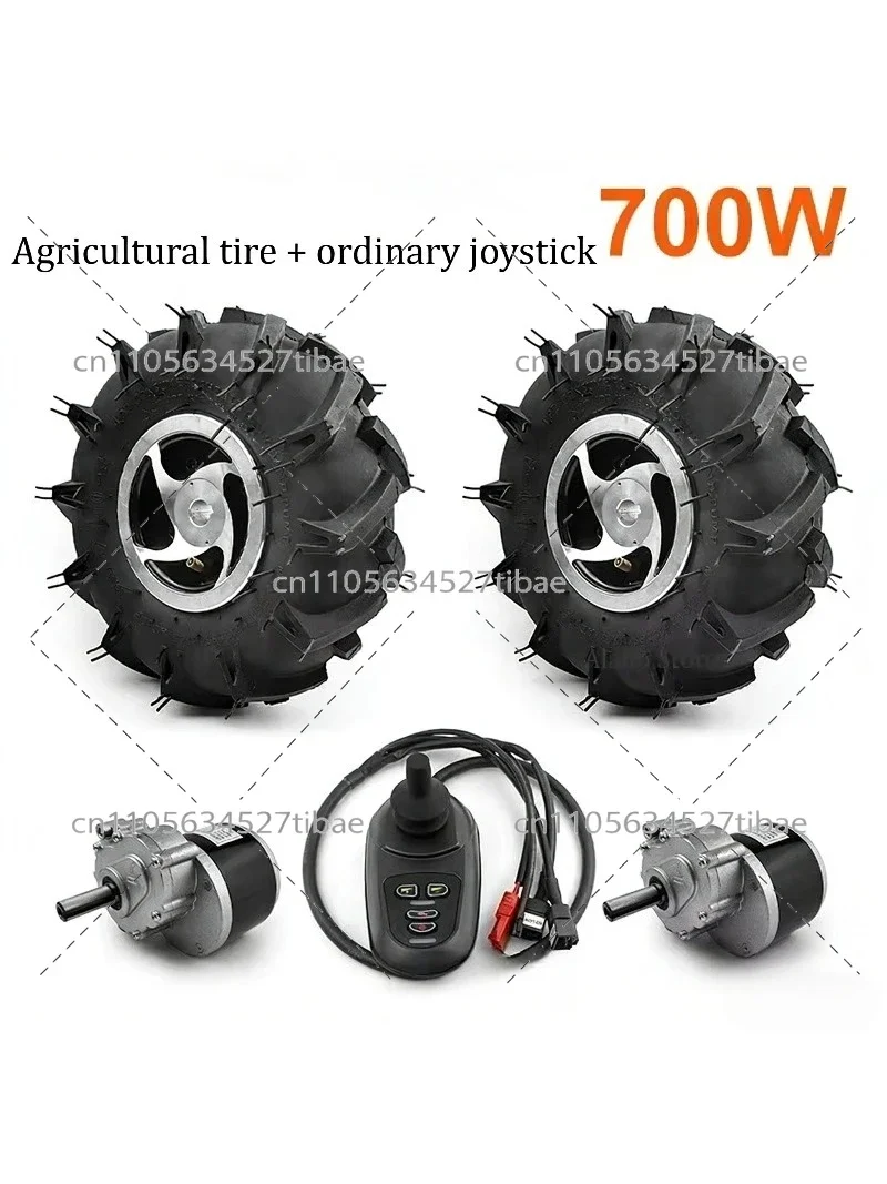 24V 700W 10-Inch Electric Bike Conversion Kit Dual Drive Motor with 4.10-4 Off-Road Tires Battery Not Included