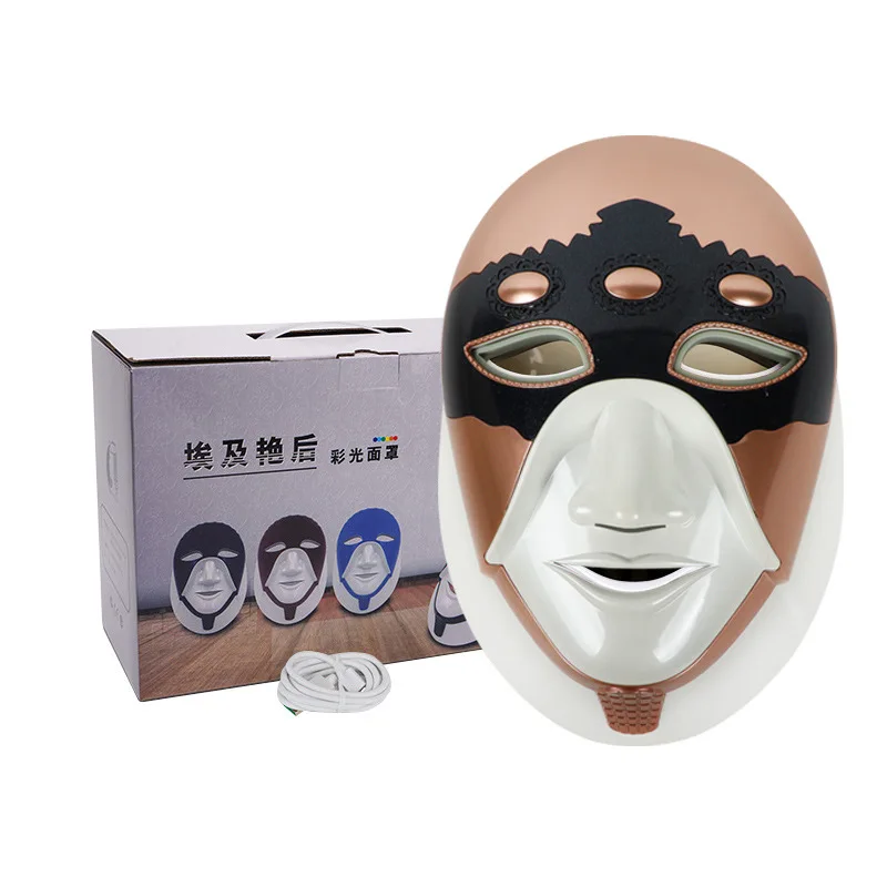 7 Colors Led Face Mask Cleopatra Fades Wrinkles And Removes Freckles In Colorful Colors Mask Beauty Instrument Usb Technology