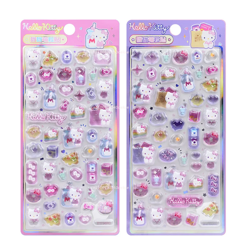 

New kitty cat Kuromi Melody Stickers Anime 3D Jelly Sticker Toys DIY Crystal Decorative Stickers Decorative Sticker Kids Toy