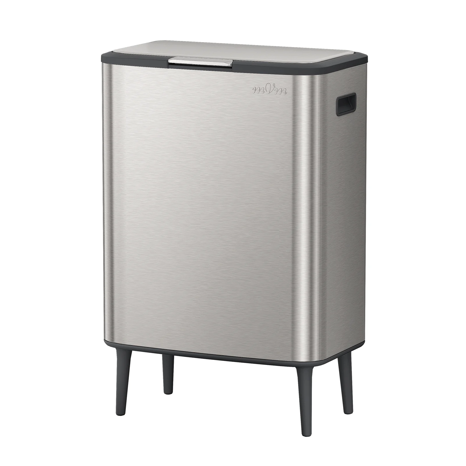 mVm Stainless Steel 14.7 Gal/65L Kitchen Step Trash Can or Recycling Bin, Removable Inner Liner, Soft Close Lid, Fingerprint Resistant Finish