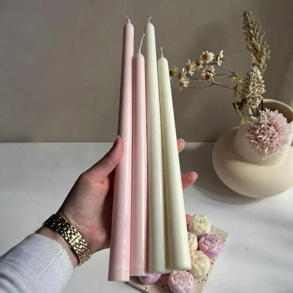1pc/2pcs Taper Candle Mold Soywax Acrylic Pillar Mould DIY Plastic Candle Stick Holder Church Candle Making Tool Home Decor