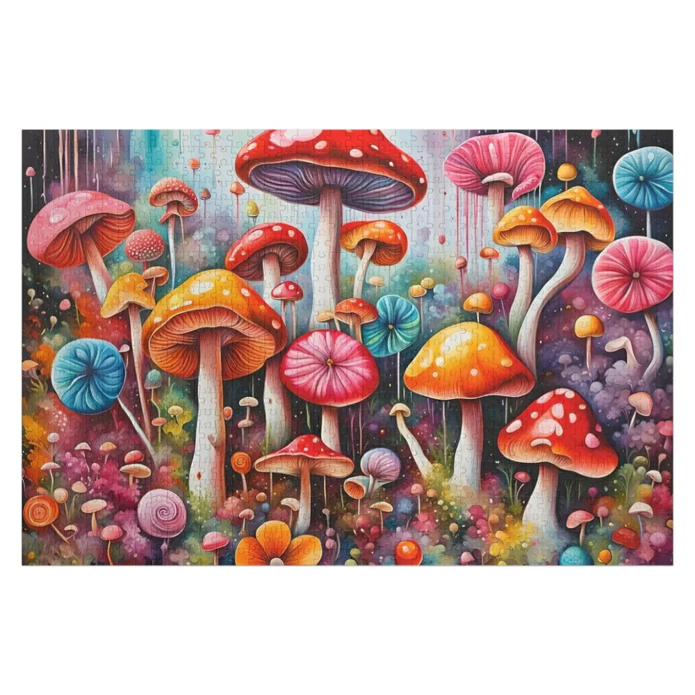 Mystical Mushrooms: Vibrant Fungi Fantasia 006 Jigsaw Puzzle Children Jigsaw For Kids Personalized Name Puzzle