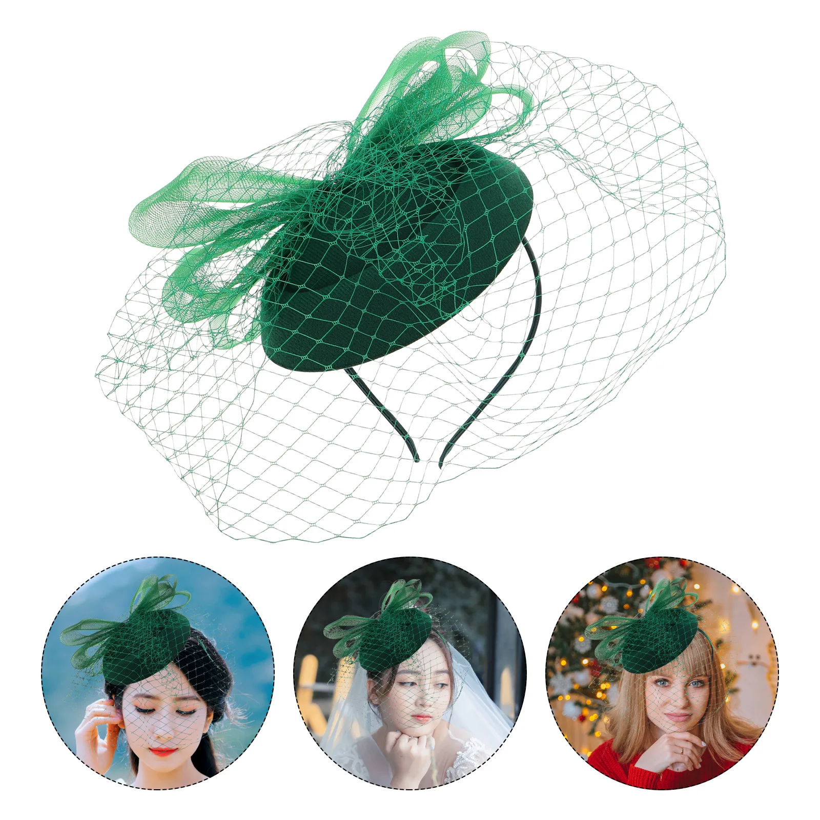 

Elegant Vintage Bridal Veil Headband Rhinestones Wedding Tea Party Photo Shoots Sparkling Fascinator Hair Accessories Women