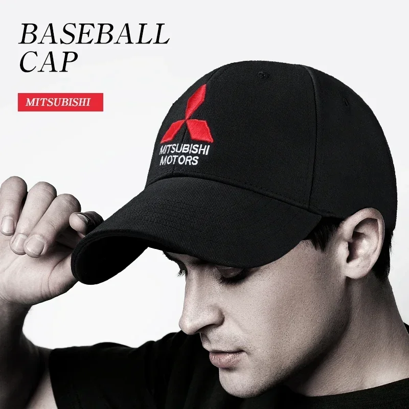 Baseball Cap Outdoor Summer Sports Hat Embroidered Men Women For Mitsubishi Evolution Lancer Grandis Outlander Triton Pajero ASX