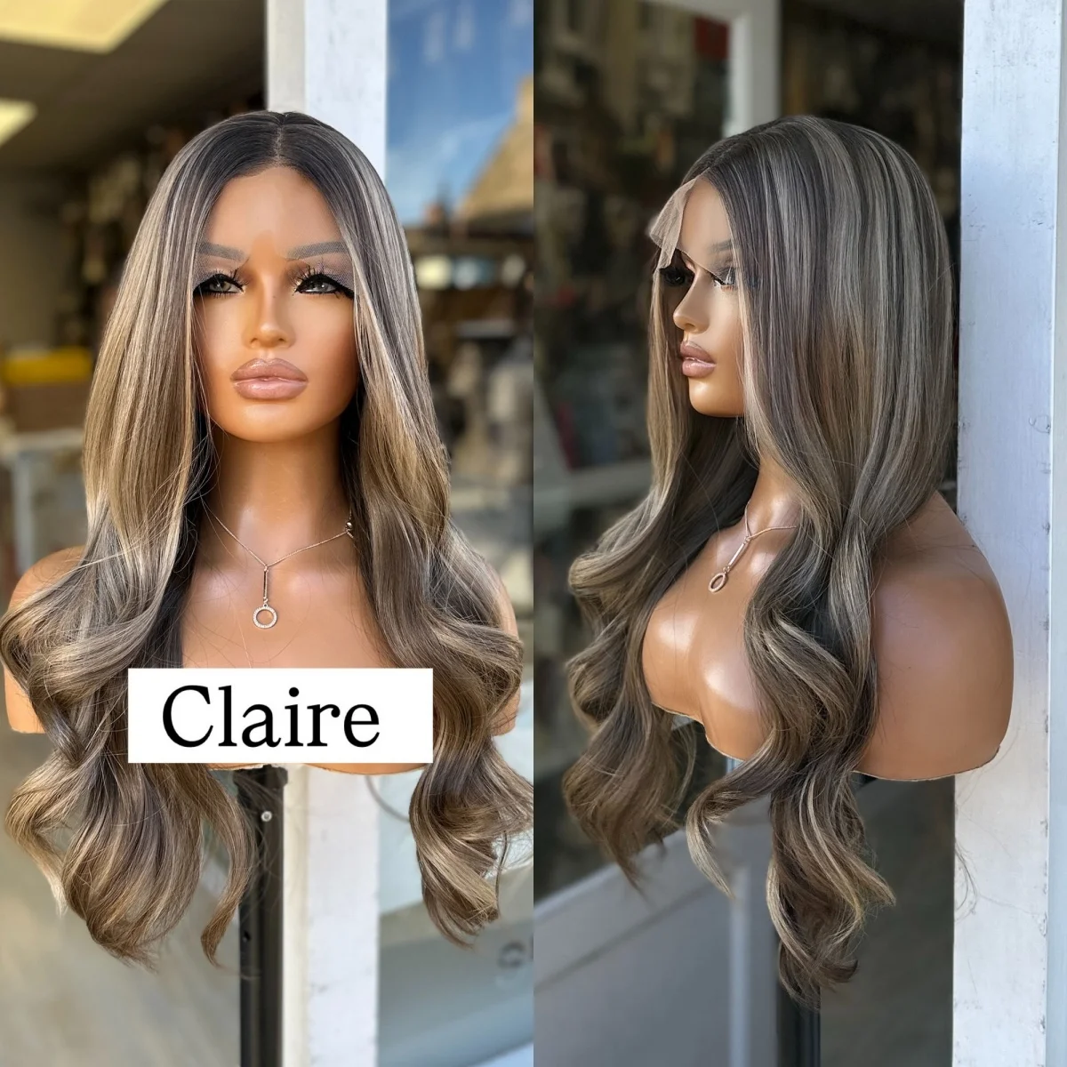 

Cosplay Daily Party Wig Ombre Caramel Brown HD Transparent Lace Front Wig Highlights Costume Woman High Density Lightweight Wig