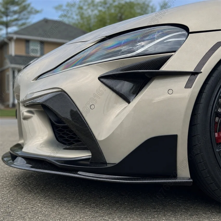2PCS Gloss Black Car Front Bumper Hood Side Spoiler Air Vent Trim For Toyota Supra A90 A91 2019-2025 Fender Cover Sticker Kit