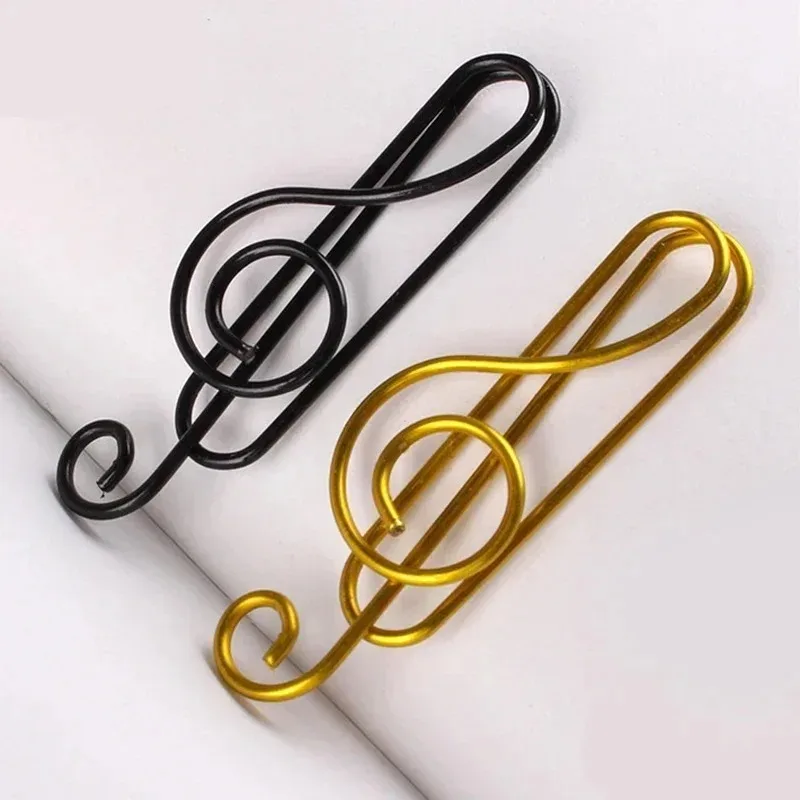 Metal Creative Music Note Shaped Creative File Clamp Paper Clips Bookmark Holder Paper Decorative Clips for Office School Home