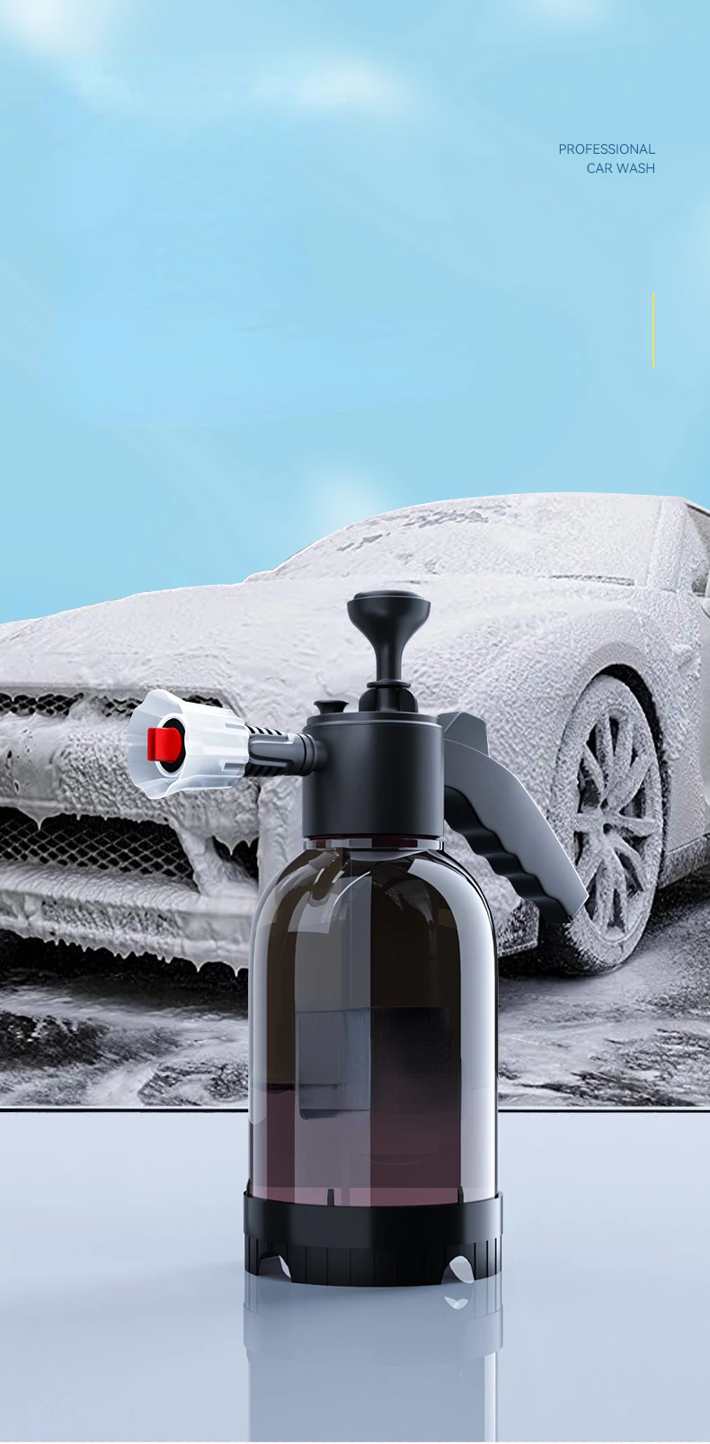 2L Mehrzweck-Handwaschschaumsprüher, automatisches Reinigungswerkzeug für Autos, Motorräder, Fahrräder – Detail 1