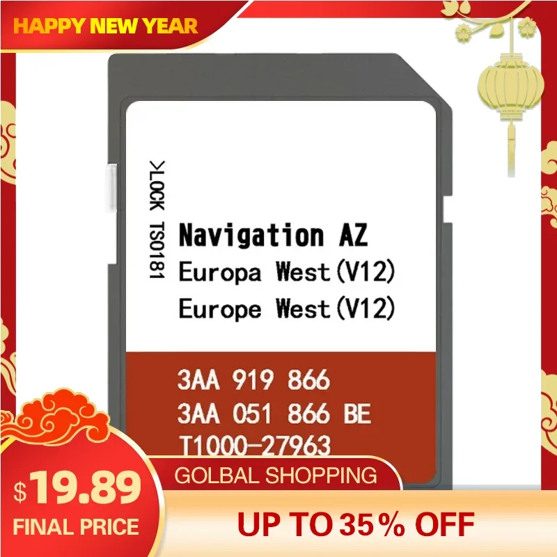 

Original SD Card Navigation Europa West RNS 315 Navi Software 3AA 919 866 for VW AZ V12 with Anti Fog Reaview Free Delivery