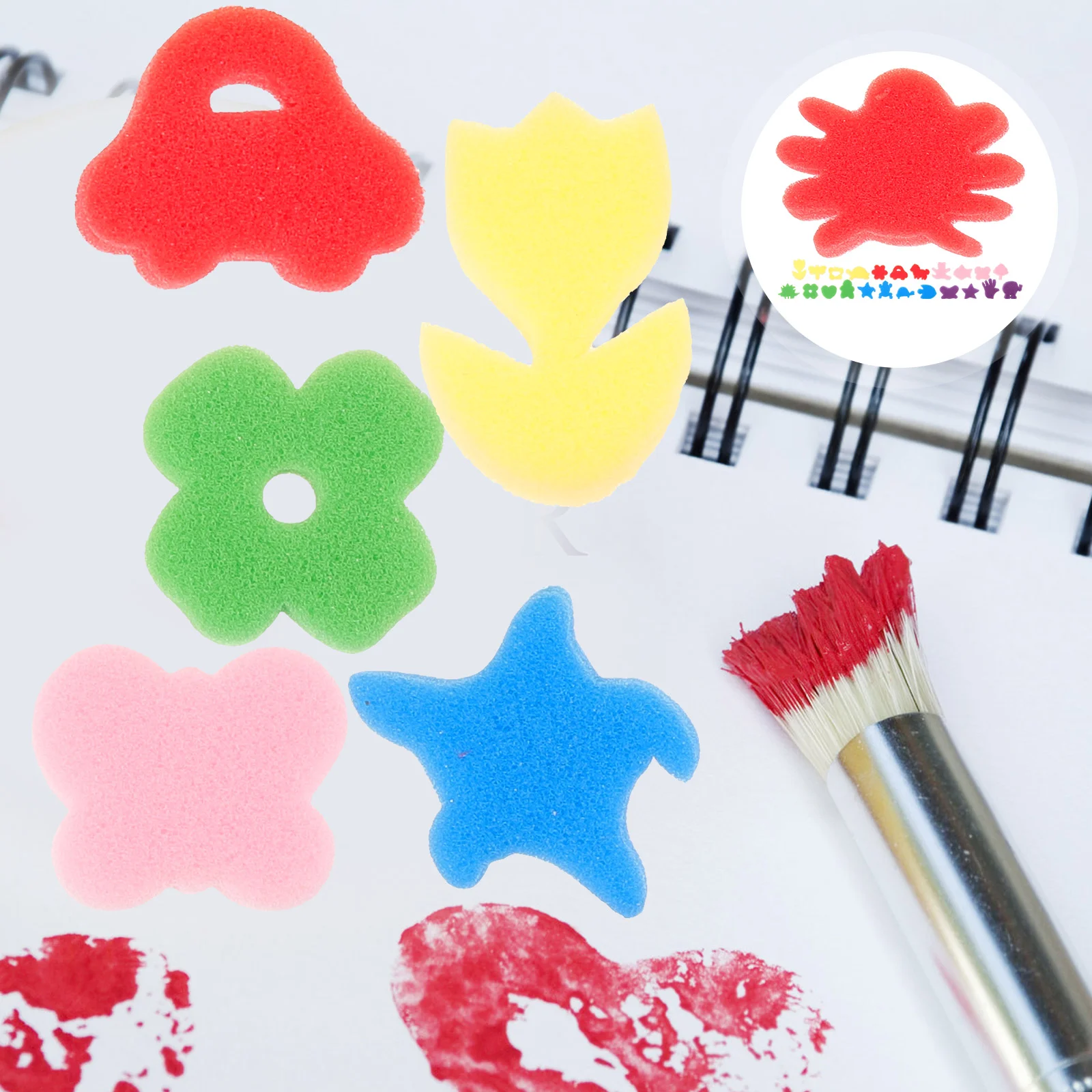 

24Pcs DIY Colorful Graffiti Sponges Painting Tools Painting Sponges Animal Shaped Assorted Pattern for Drawing Graffiti(Random C