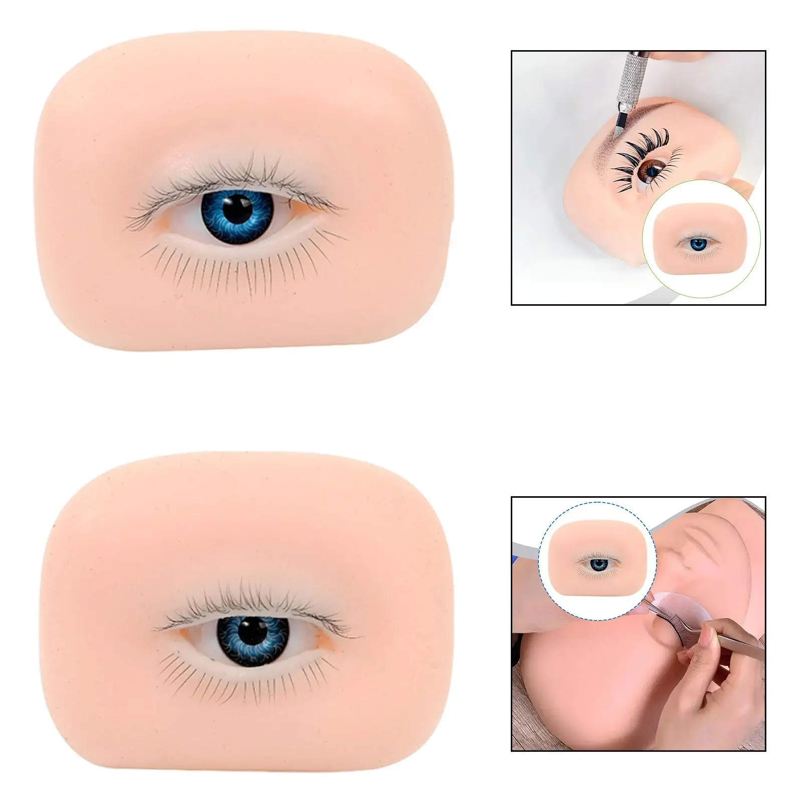 Modelo de ojo de silicona 5D, modelo de maquillaje de entrenamiento, herramienta de entrenamiento de silicona, práctica herramienta de práctica de maquillaje para principiantes