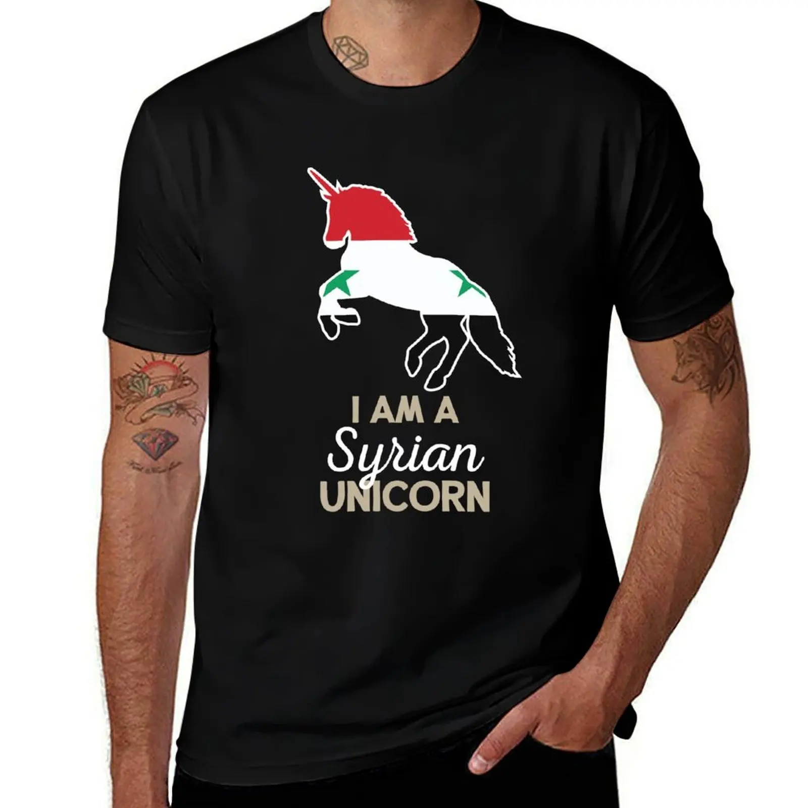 Syria Flag Syrian Unicorn T-Shirt Casual Daily Outfit T-Shirt
