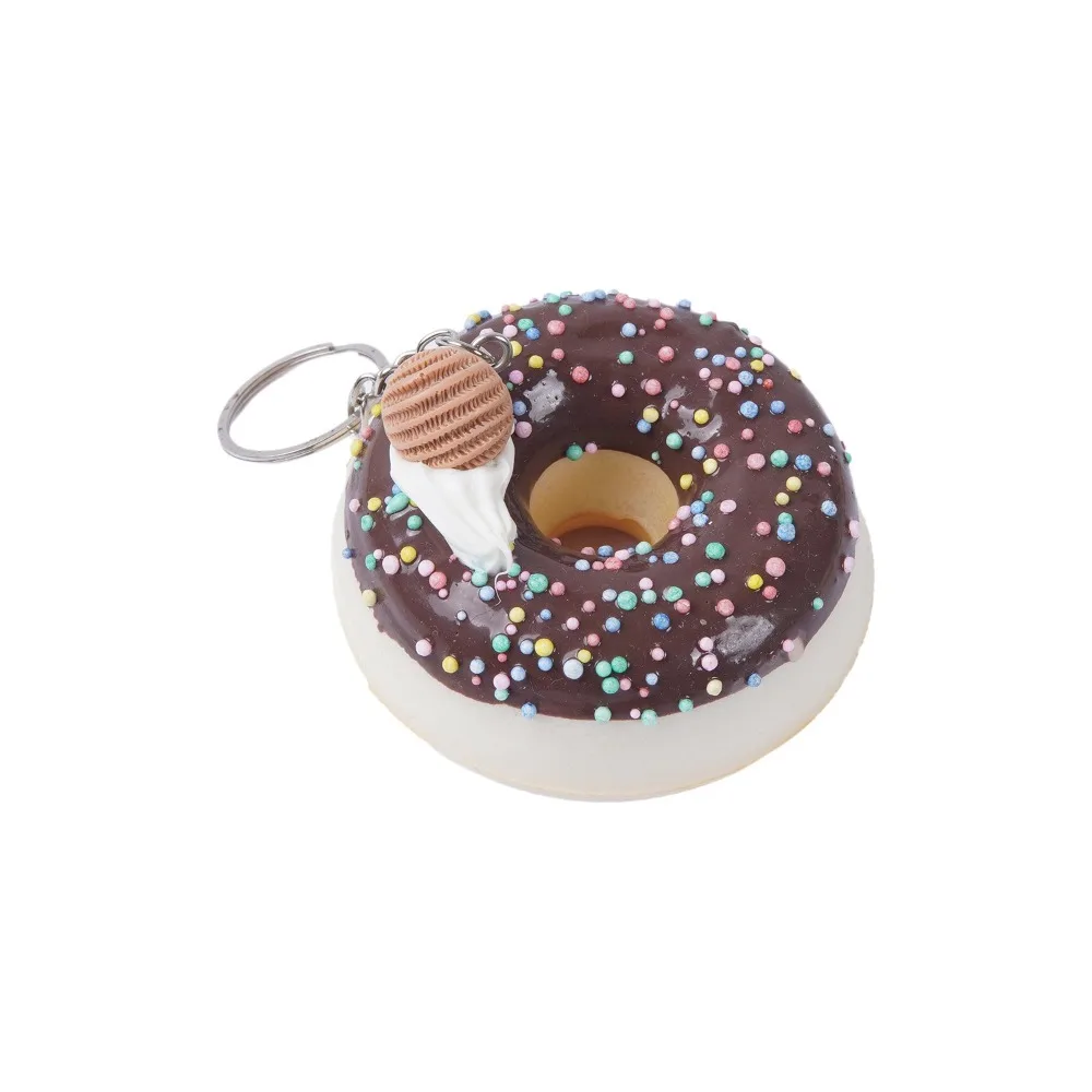 Simulated Food Donut Bread Squeeze Keychain Quick Rebound Super Soft Donut Keychain Pendant Elastic Funny Realistic Food Pinch