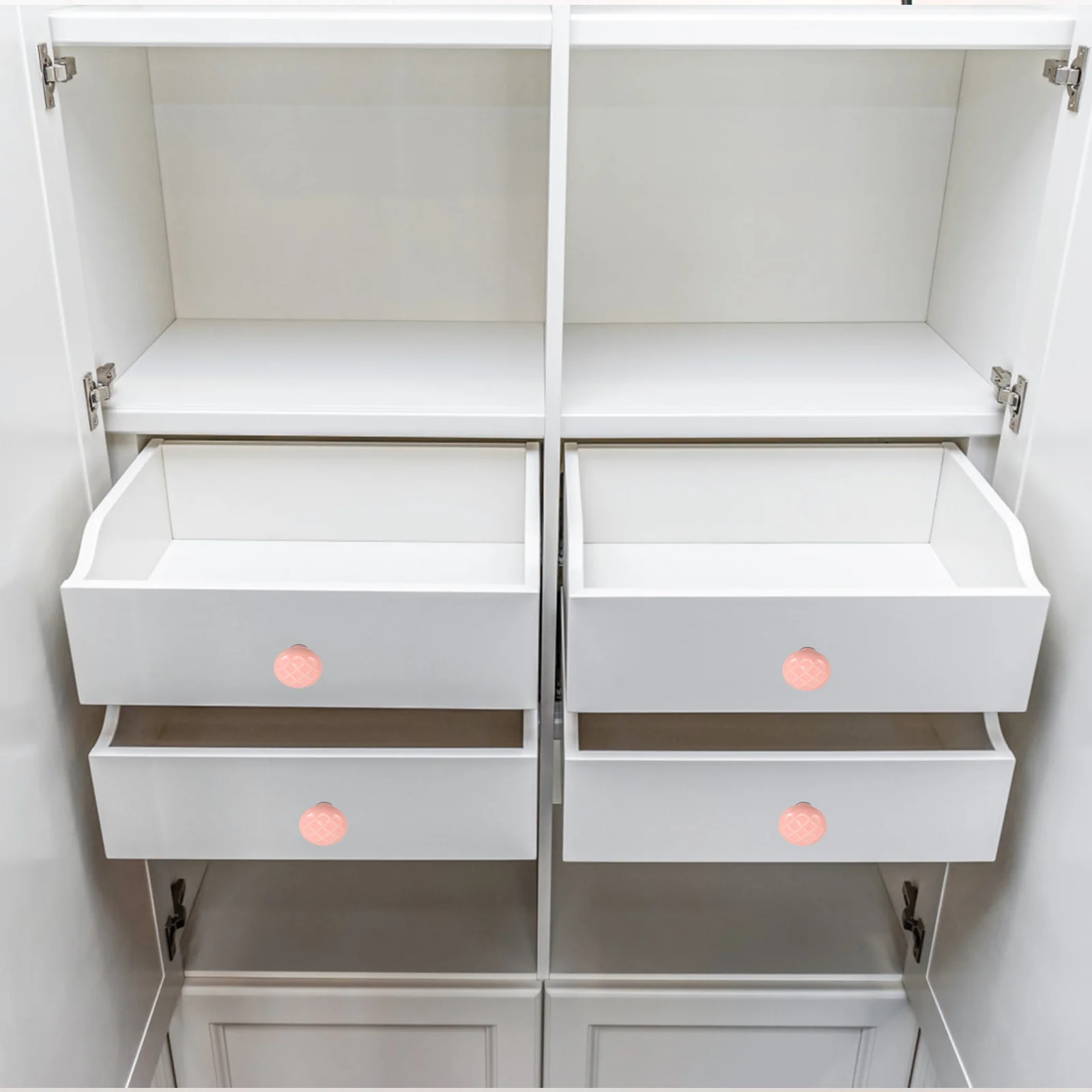 

4Pcs Pink Ceramic Cabinet Handles Cute Minimalist Design for Dressers Kitchen Drawers Closets Easy Install Functional Decorative