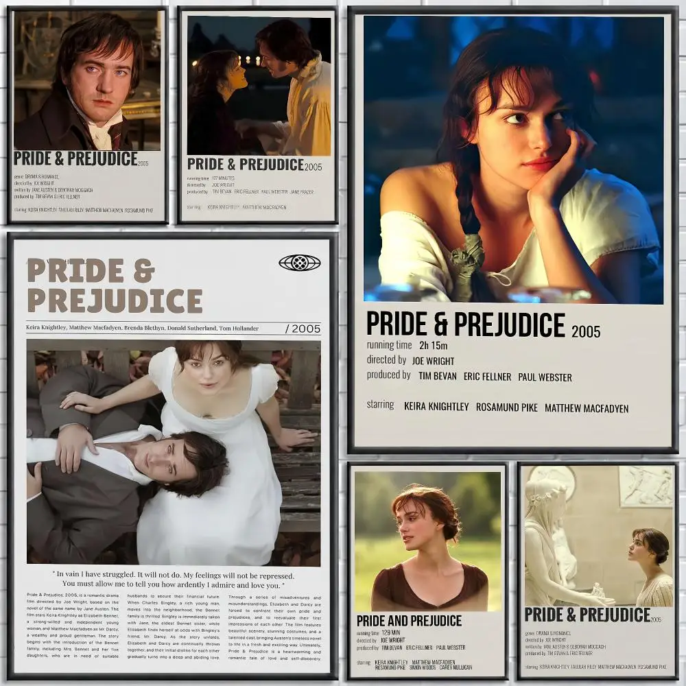 Pride And Prejudice Retro TV Movie Painting Calligraphy Canvas Poster Wall Art for Bedroom Living Room Home Decor Gift