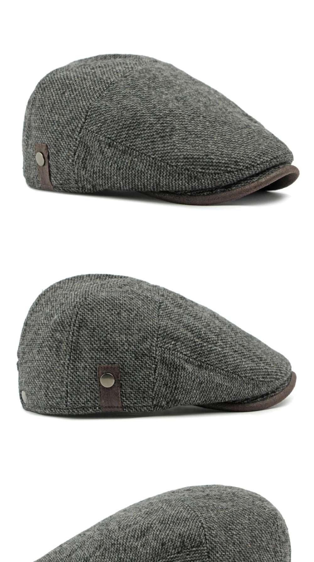 HT4950 Berets Herbst Winter Wolle Hut Männer Frauen Künstler Maler Baskenmütze Hut Eingestellt Ivy Flache Kappe Männlich Weiblich Fleece Gefüttert Baskenmütze Kappe – Detail 6