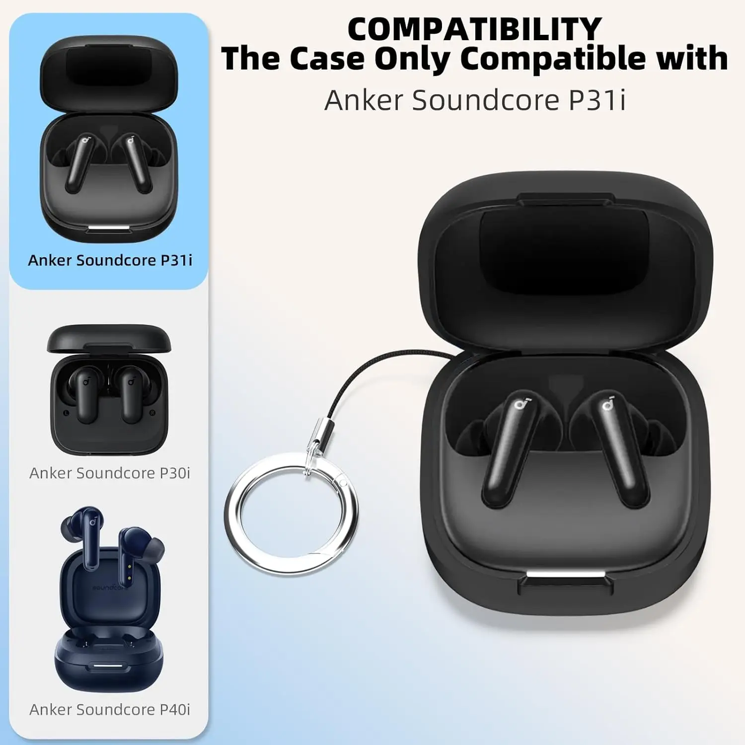 Silicone for Anker Soundcore P31i/Soundcore R60i NC Case, All-Round Protection Cover Shockproof Scratch-Resistant Washable Soft - view 3