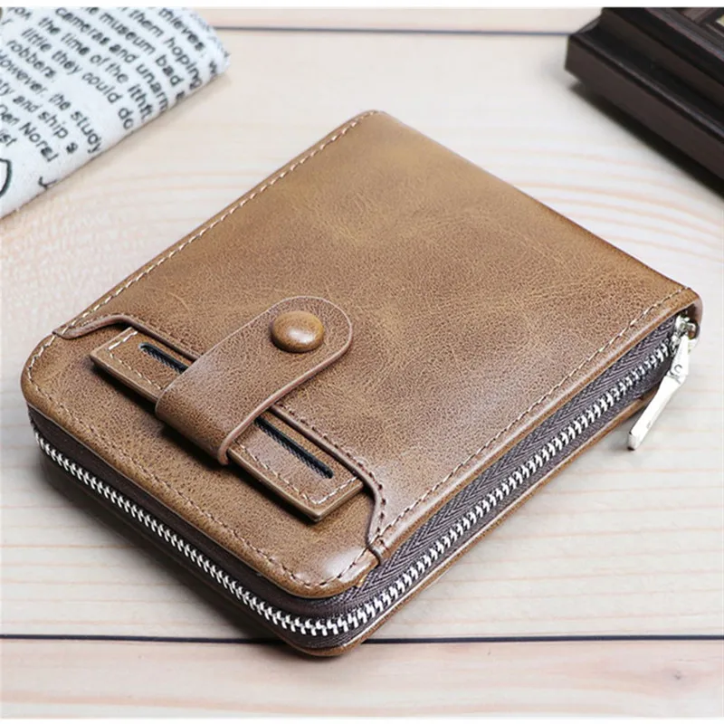 2024 New Short Wallet Multi-Functional Large-Capacity Multi-Card Wallet External Card Zipper Wallet