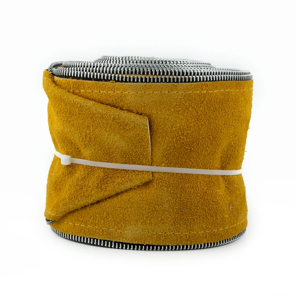 Robust 25ft TIG Mig Leather Hose Cover with Flame Retardant Properties for Safeguarding Your Welding Equipment
