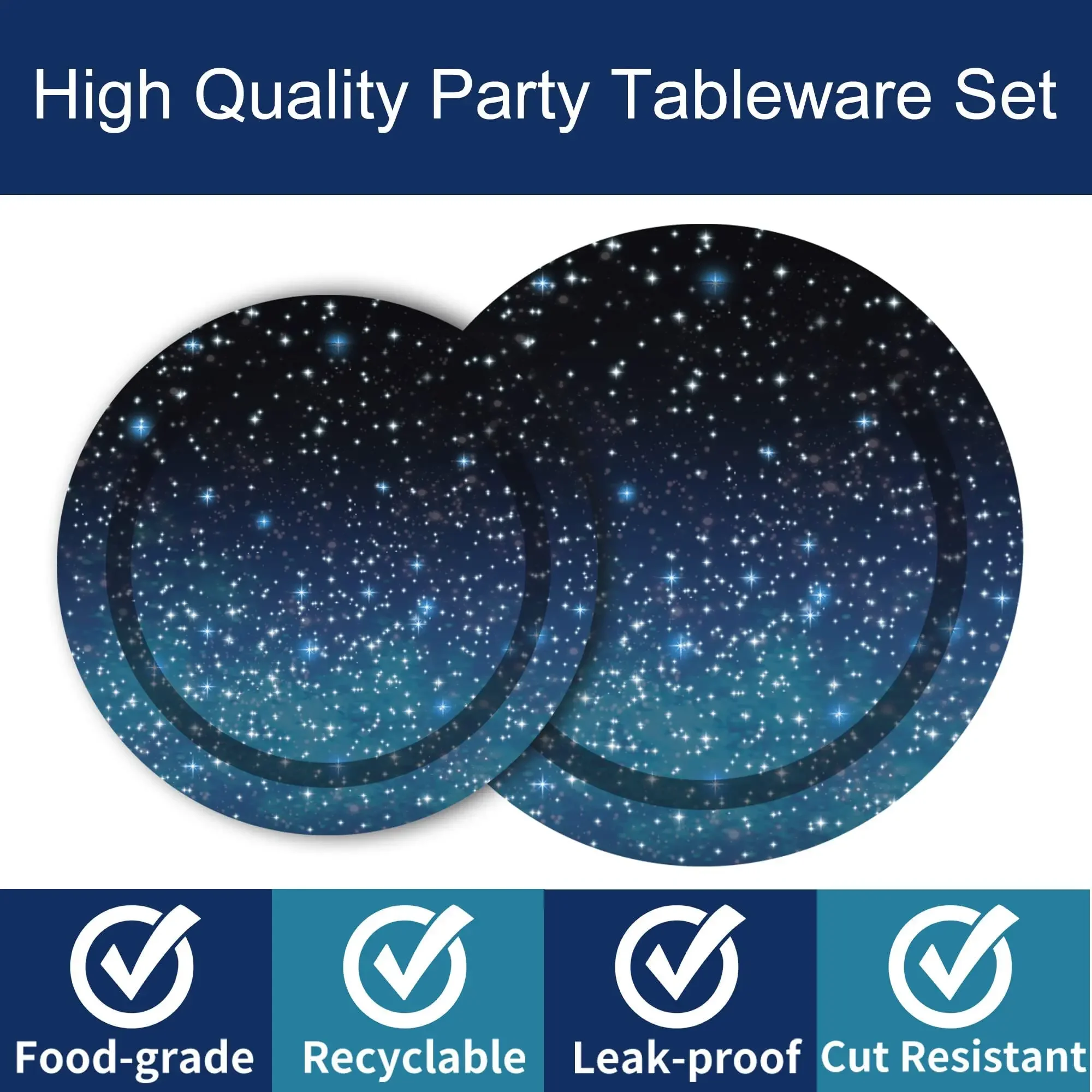 Galaxy Party Starry Night Party Tableware Set Outer Space Birthday Stars Party Decorations Solar System Paper Plate Napkins Cups