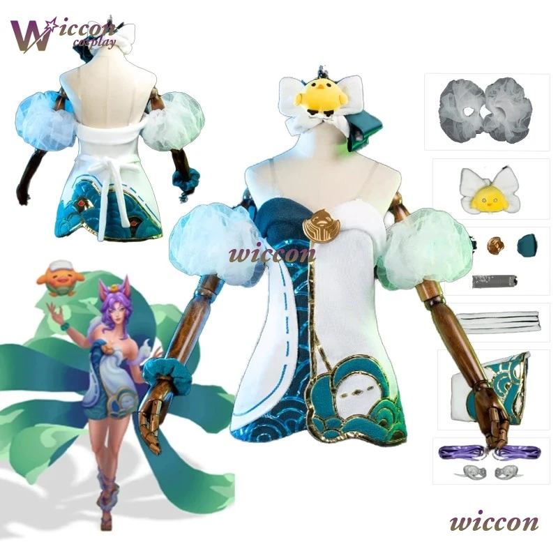 

COS Game LoL Ahri Spirit Blossom Springs Ahri Косплей Костюм Новая кожа Сексуальное платье Женская одежда для ролевых игр на Хэллоуин Аксессуары