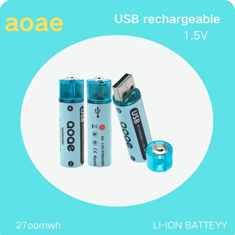 AA 2700mWh 1.5v rechargeable battery USB lithium battery for Remote Control Mouse Small Fan Electric Toy pilas 1 5v recargables