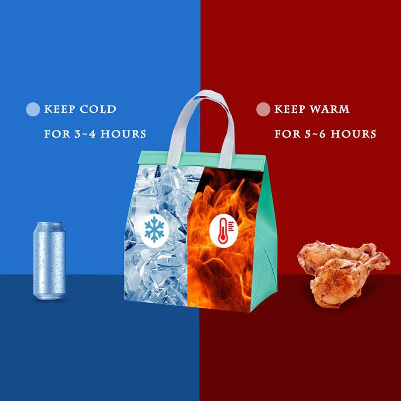 20pcs customized non-woven aluminum film insulation bag catering takeout family packaging insulation bag personal logo