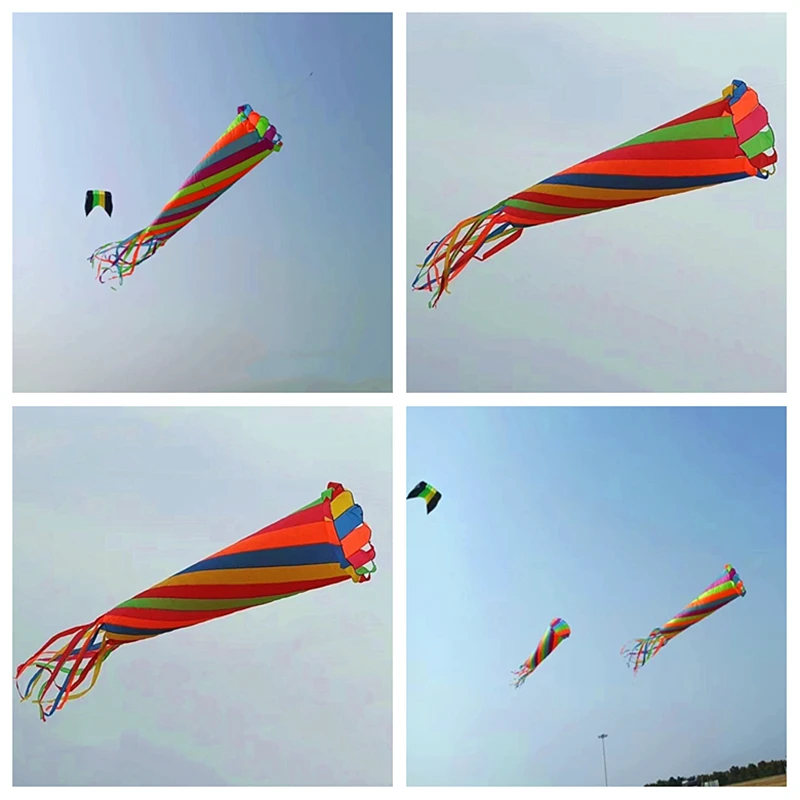 

Free Shipping 700cm kite windsocks professional winds kites tails inflatable toys kite flying winder rainbow high Adult kite