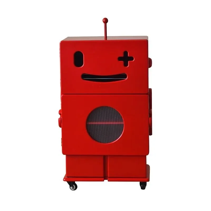 Simple modern creative art robot movable side cabinet sofa side several bedside storage decorative cabinet