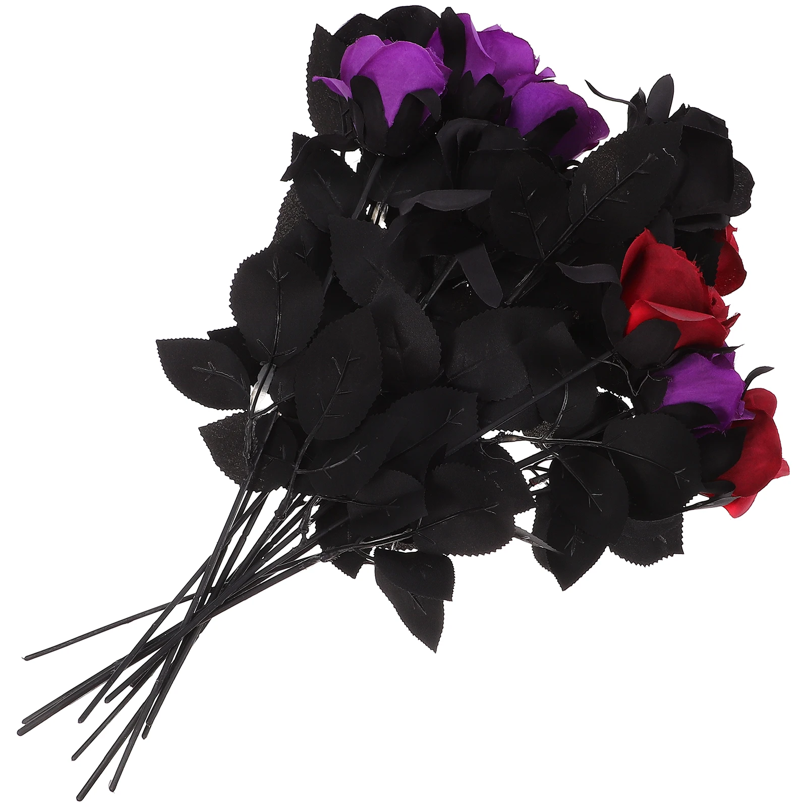 

12Pcs Simulation Rose Flower Cloth ABS Halloween Party Spooky Atmosphere Faux Flower Decor Fake Flower Decoration