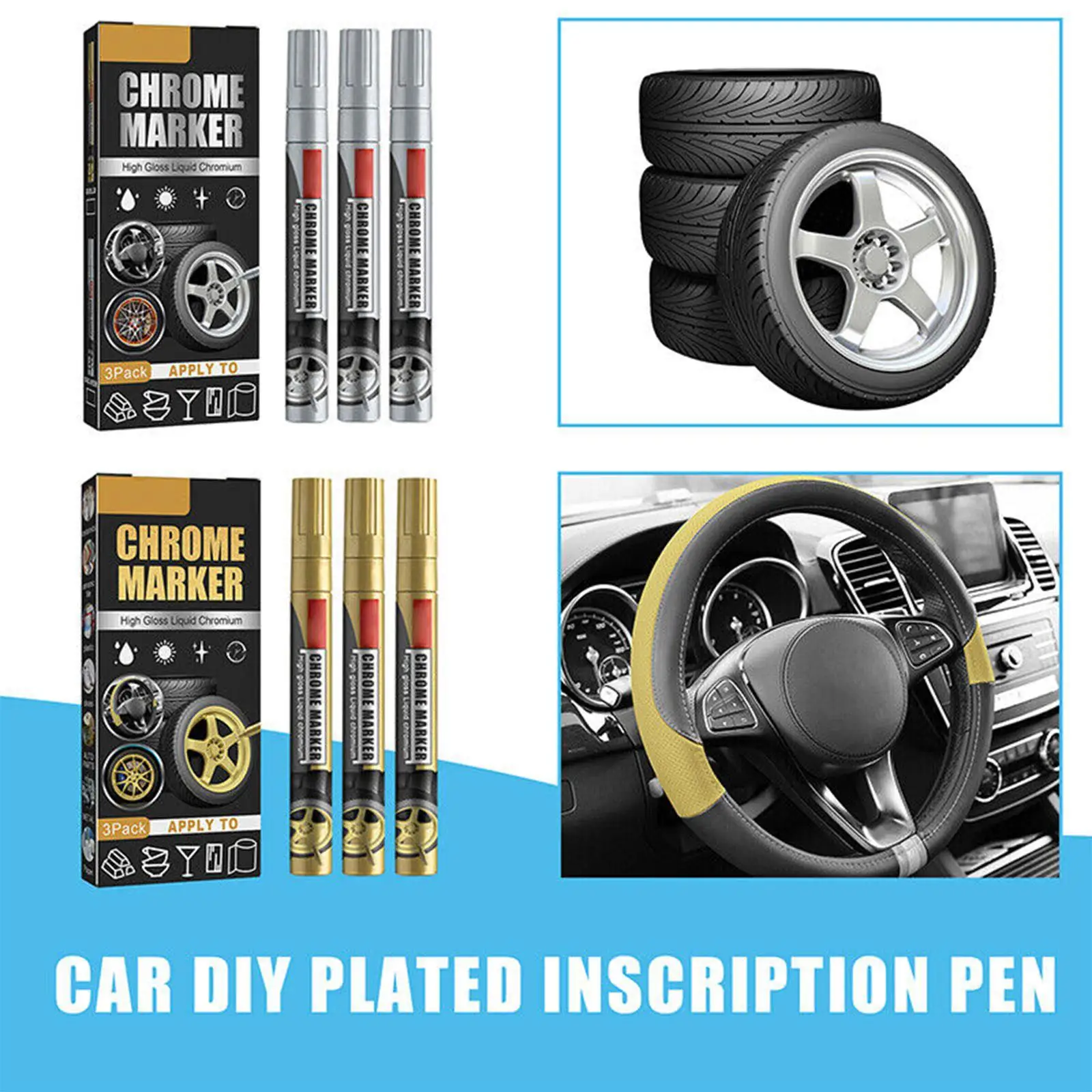 Car Coat Scratch Clear Repair Gold Sliver Paint Pen Up Pen Waterproof Repair Maintenance Paint Care Car Accessories