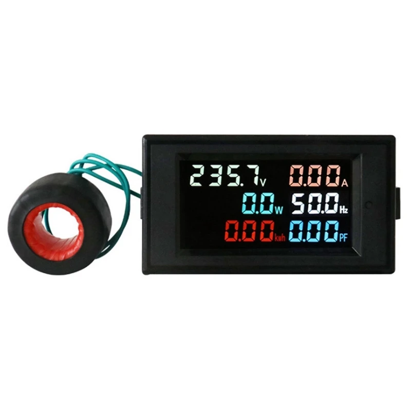 AC200-450V 100A LCD Digital Panel Wattmeter Energy Power Meter Voltage Voltmeter Current Ammeter Frequency Indicator