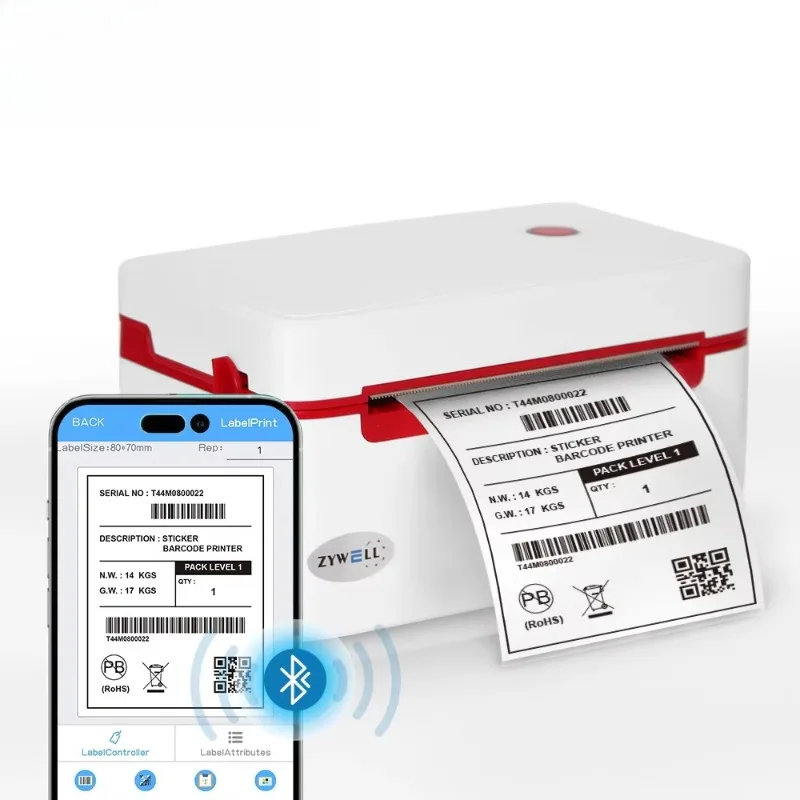 Shipping Label Printer 4x6 bluetooth Thermal Barcode Sticker Printer A6 Waybill Printer