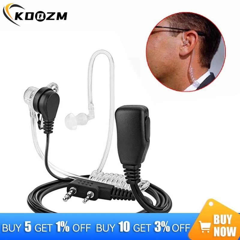 1PC Intercom Tube Security Bodyguard Acoustic Earphones Acoustic Tube In-Ear Earpiece Radio Police Security In Ear Air Headphone