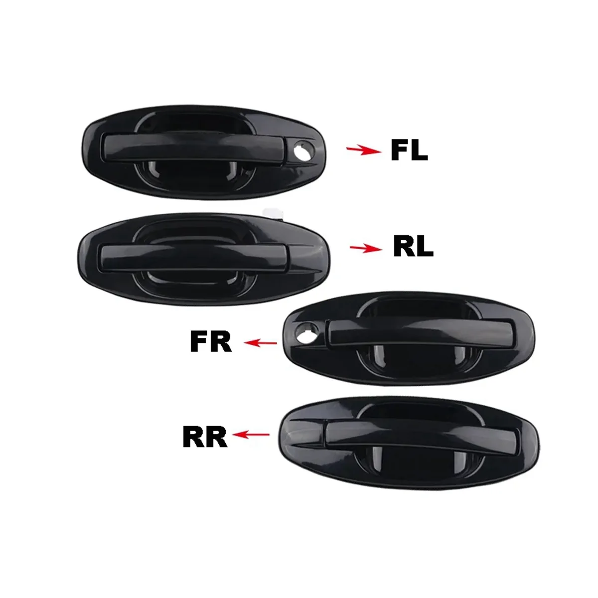 Set of 4 Car Outside Handle Bowl 82650-26000 for Hyundai Santa Fe 2001-2006 Outside Door Handle Exterior Door Handle