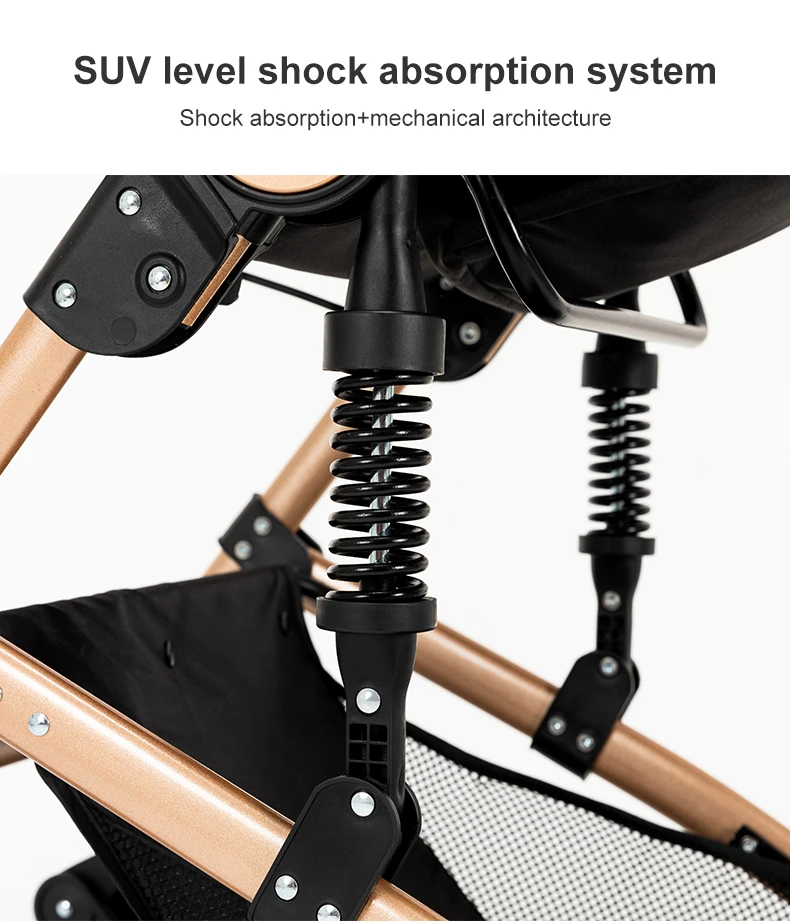 Poussette de Luxe 3 en 1 - Noir & Doré S49e8efc2b5e042fdba2102070161a85eD